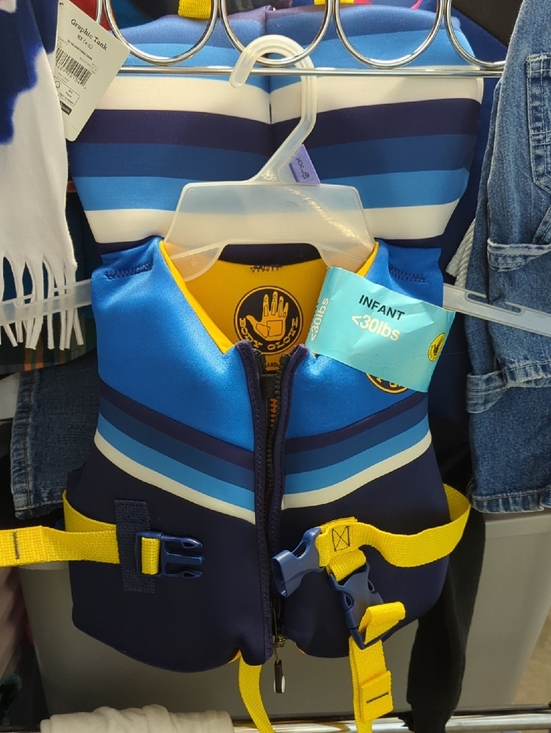 Other - Infant Neoprene Life Vest in Blue with Yellow Straps